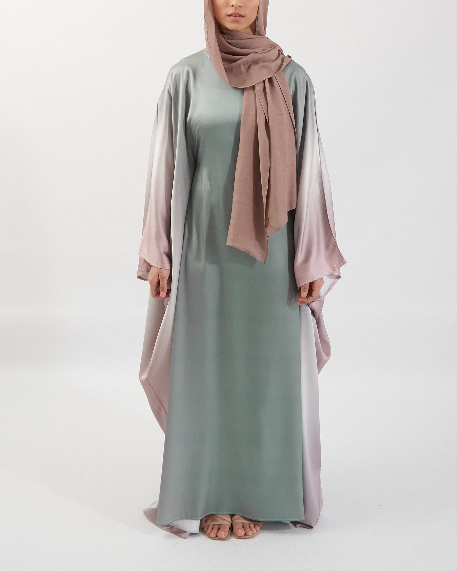 Butterfly Ombre Abaya - Sage